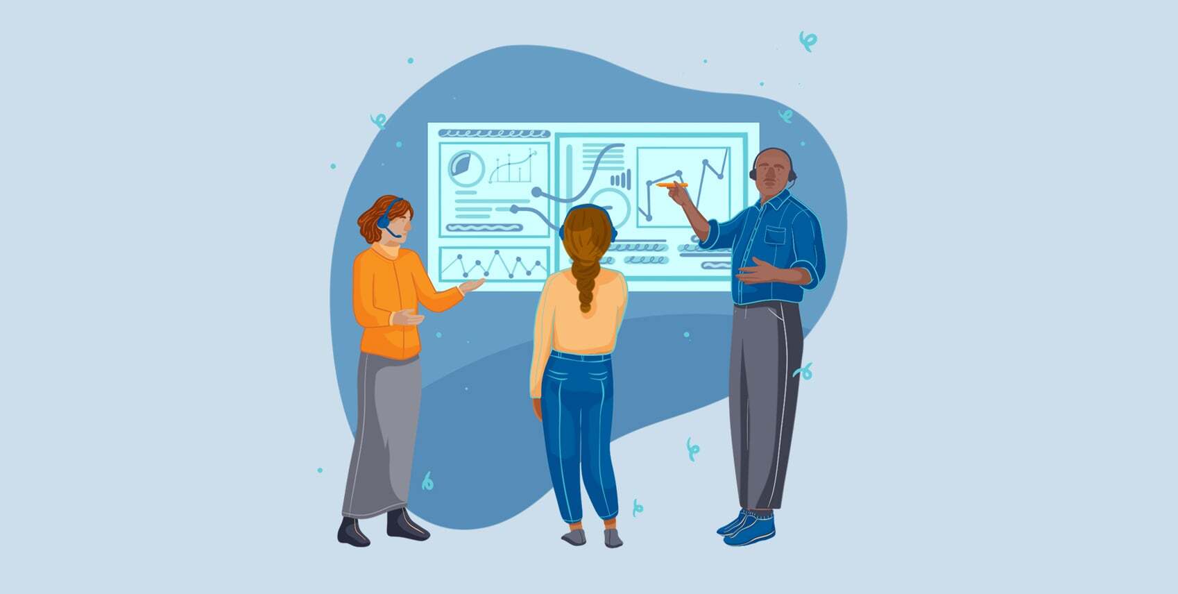 People reviewing patient data