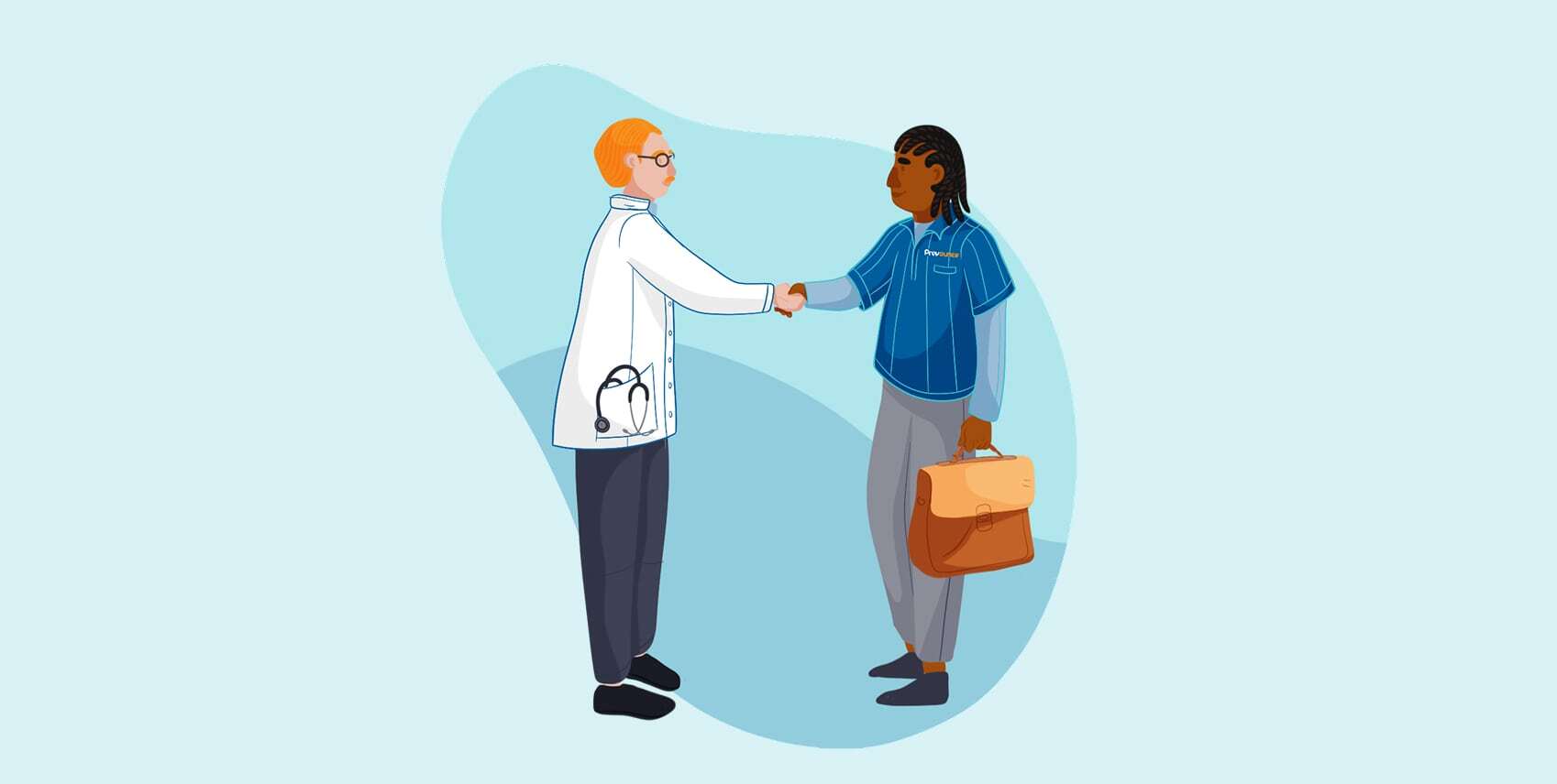 Doctor shaking hands with Prevounce representative