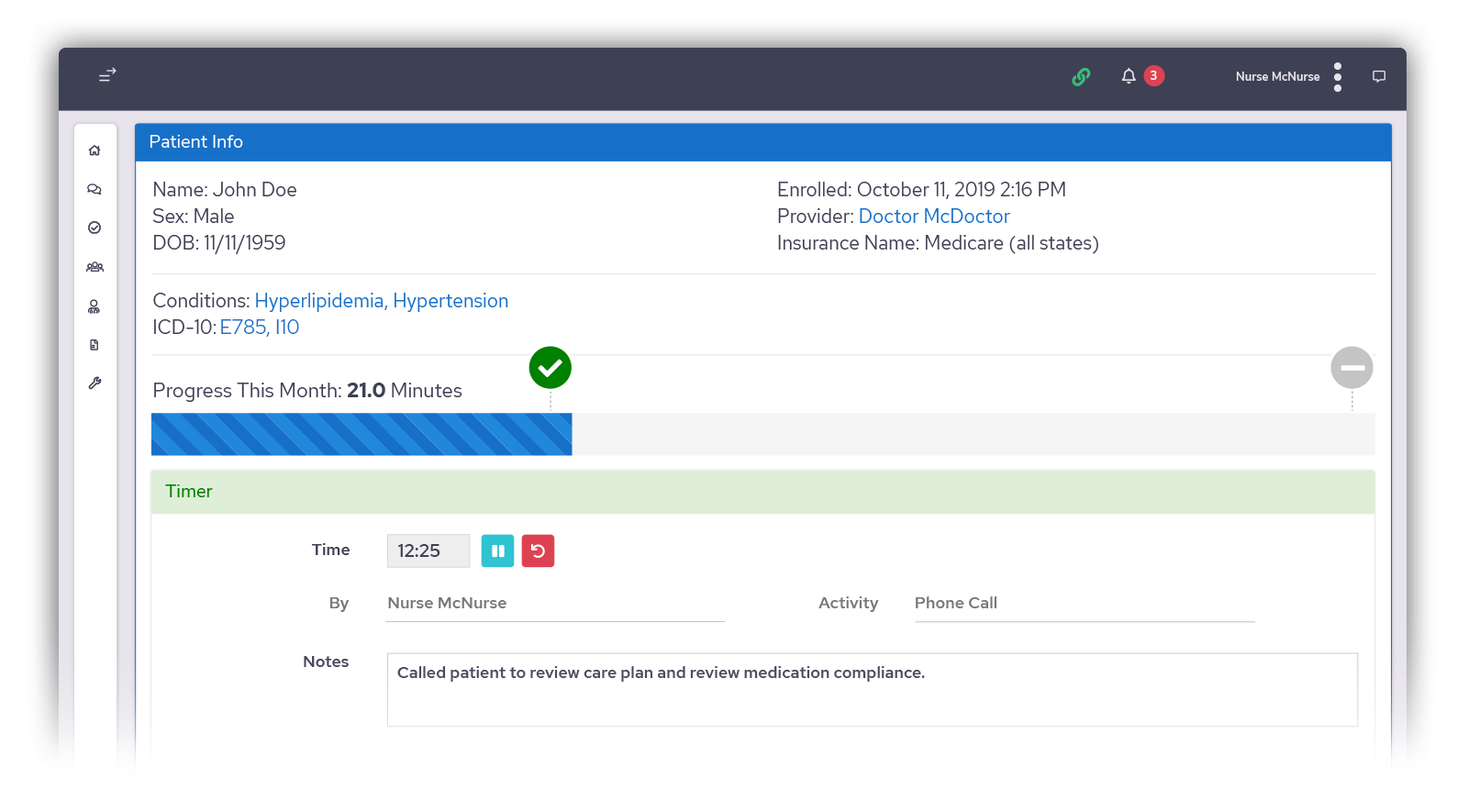 Chronic Care Management Time Tracking Software