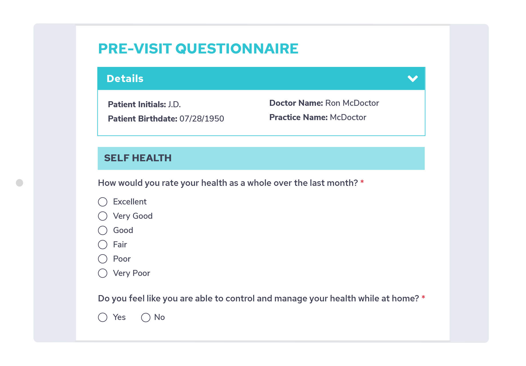 Patient Intake iPad