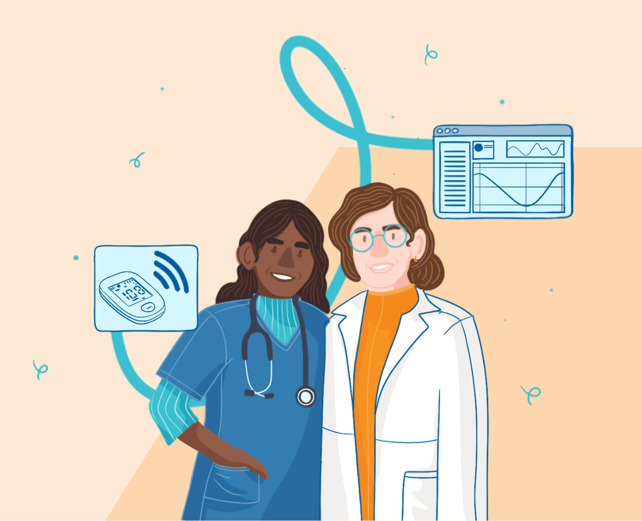 Doctor and nurse standing together