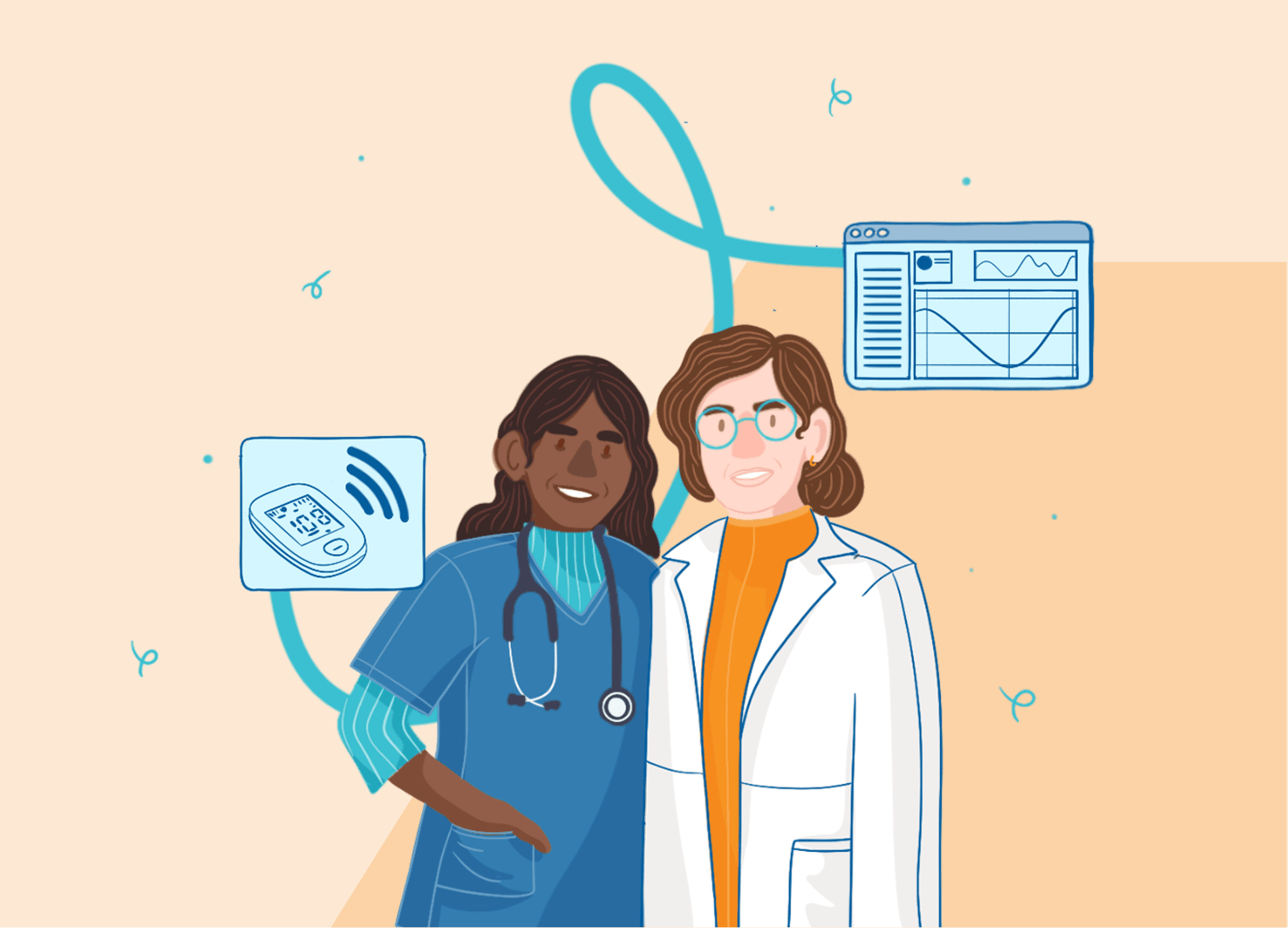 Doctor and nurse standing together