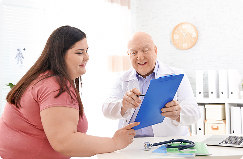 Provider reviewing nutrition plan with patient